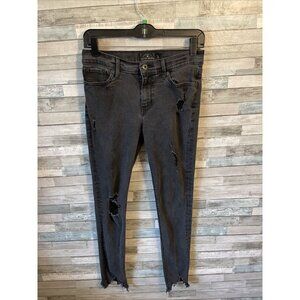 Women’s lucky brand denim jeans skinny leg distressed black size 4/27